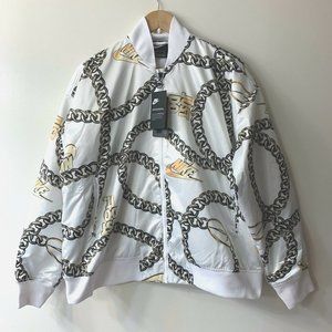 Nike NSW Bomber "Just Do It" JDI Jacket White NWT